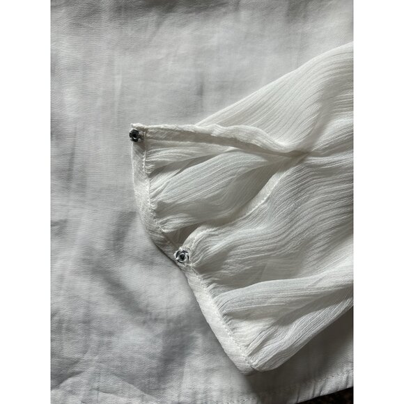 A Pea In The Pod Maternity Shirt Womens Medium Boho Embroidered Peasant Top - Picture 6 of 9